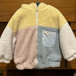 Zara Colorblock Sherpa Jacket with Pocket